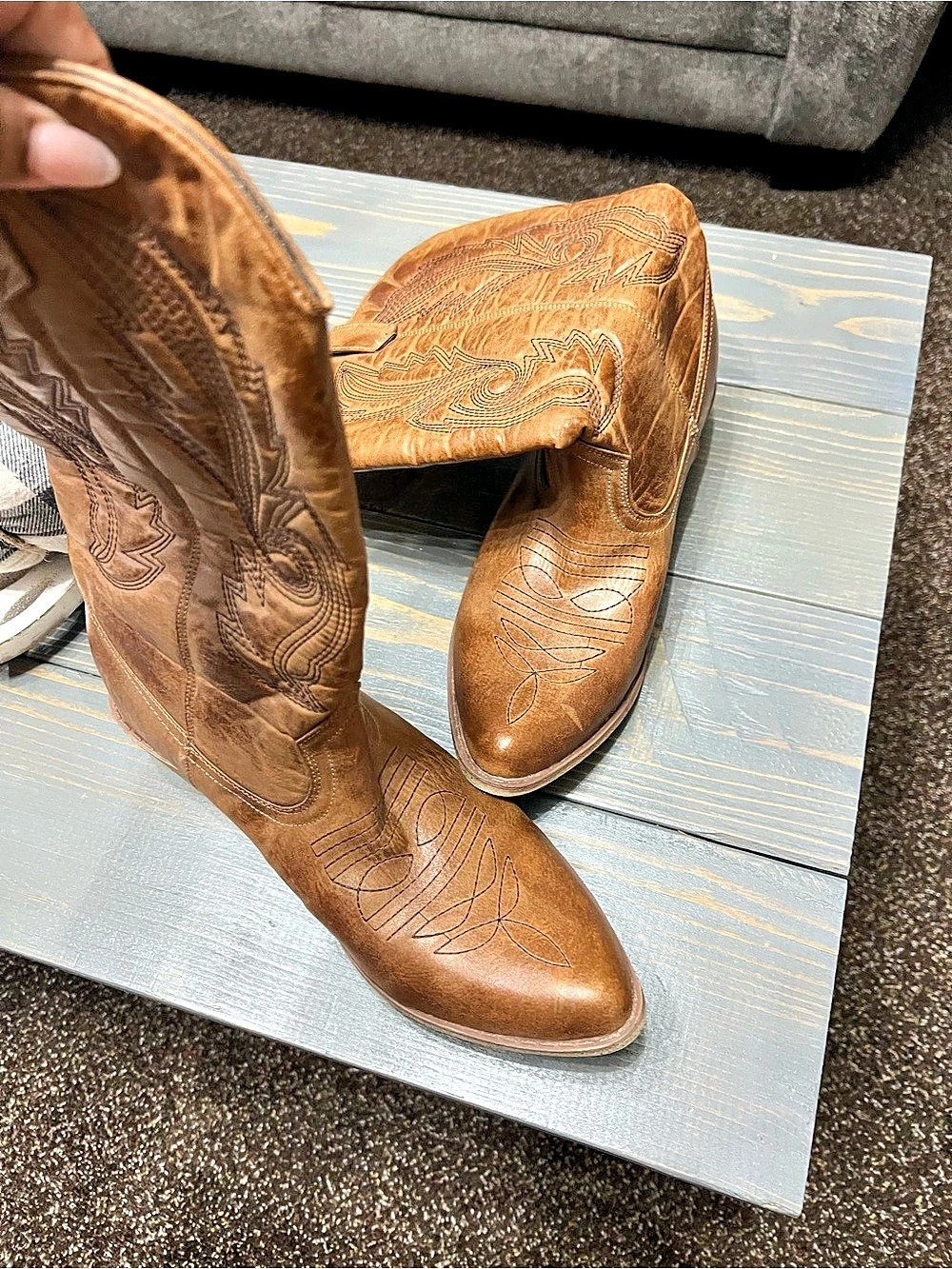GAUCHO Men's Western Cowboy Boots Brown US 9.5M